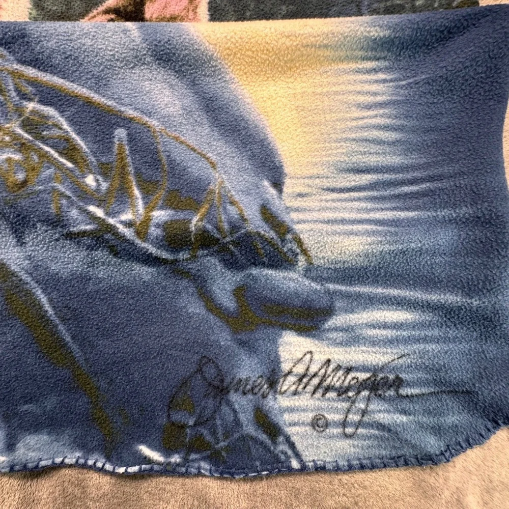 James Meger Wolves‎ Moon Fleece Throw Blanket Cabin Decor Kids